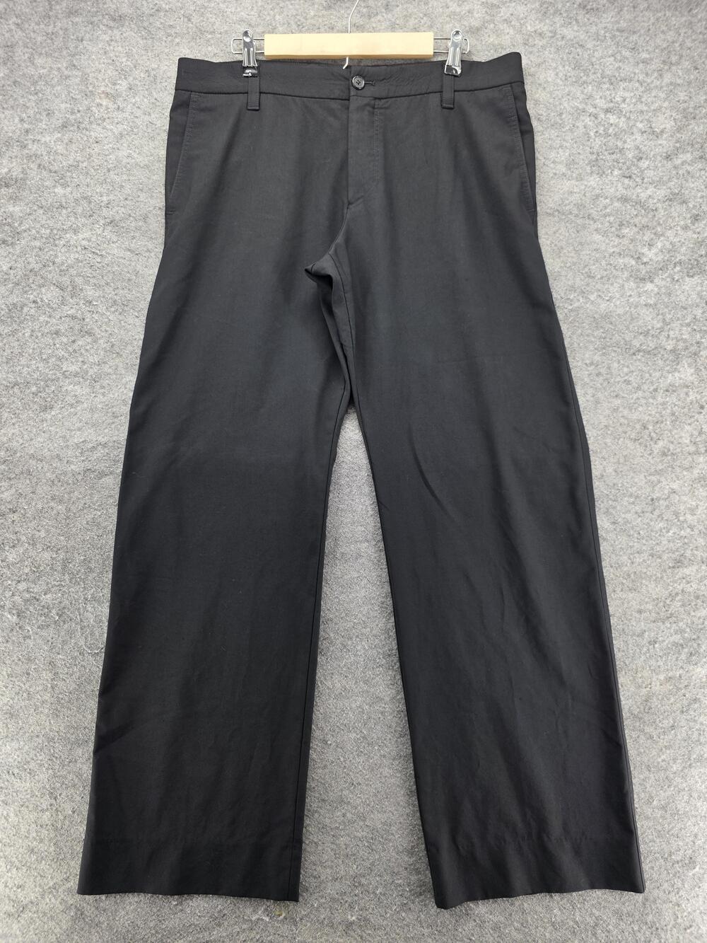 HUGO BOSS Pants Mens 36x34 Black Suit 2 Piece Polyester Belted Straight Fit